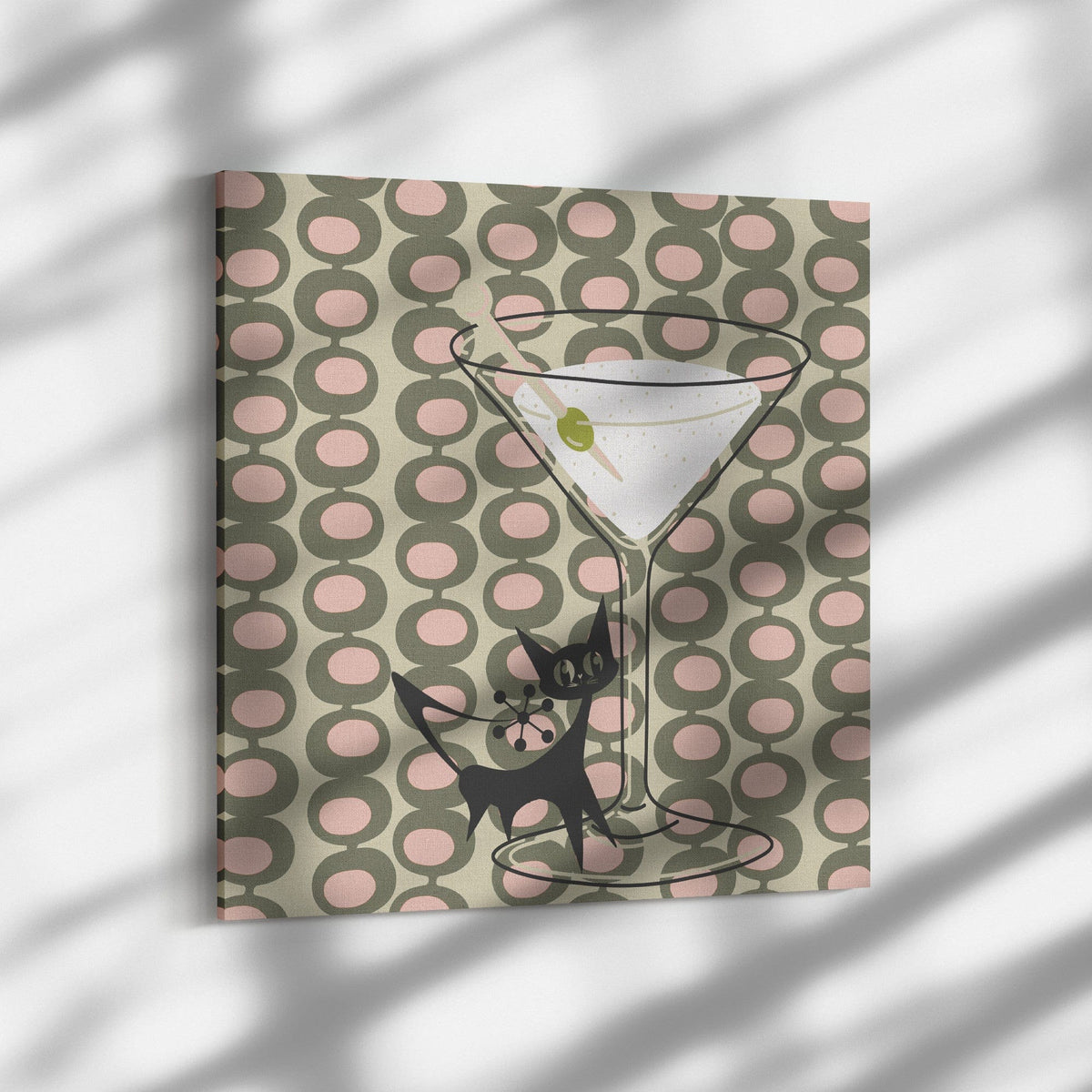 Atomic Lounge, Dirty Martini Atomic Cat, Mid Century Modern Wall Art Wall Art