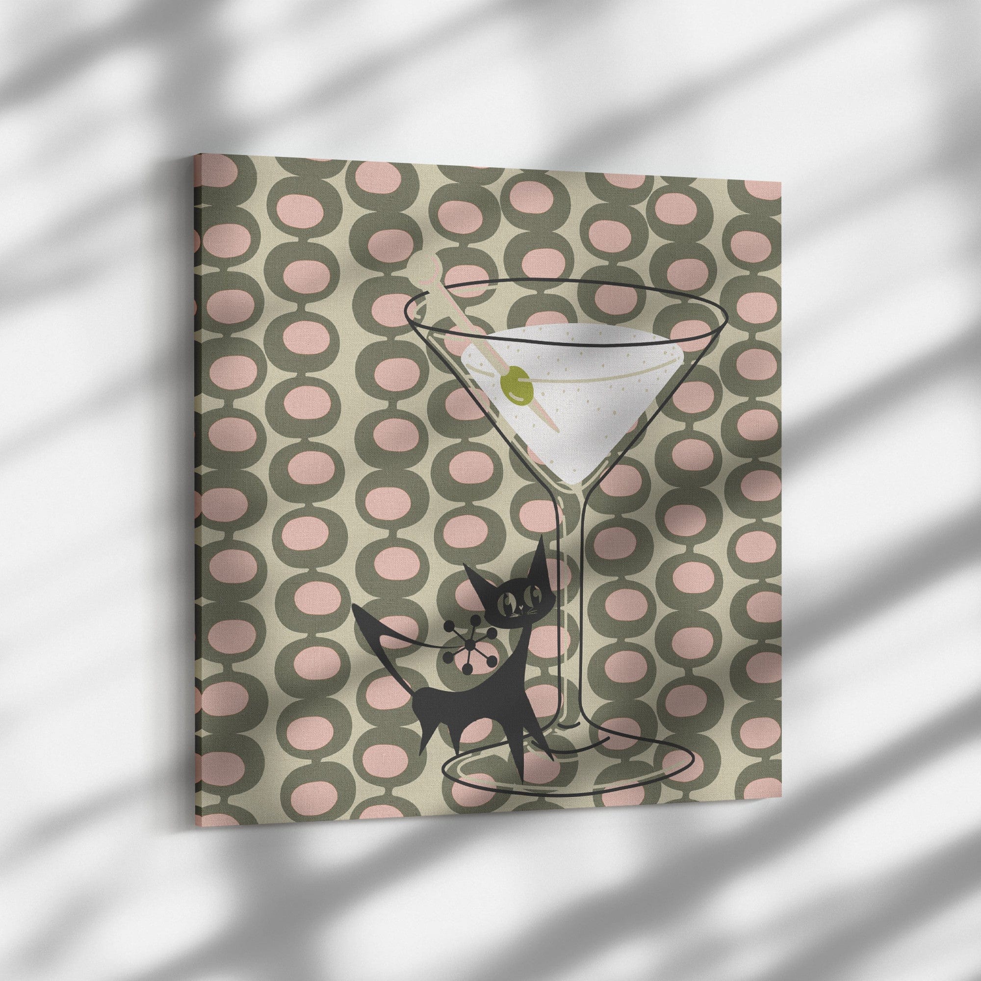 Atomic Lounge, Dirty Martini Atomic Cat, Mid Century Modern Wall Art Wall Art