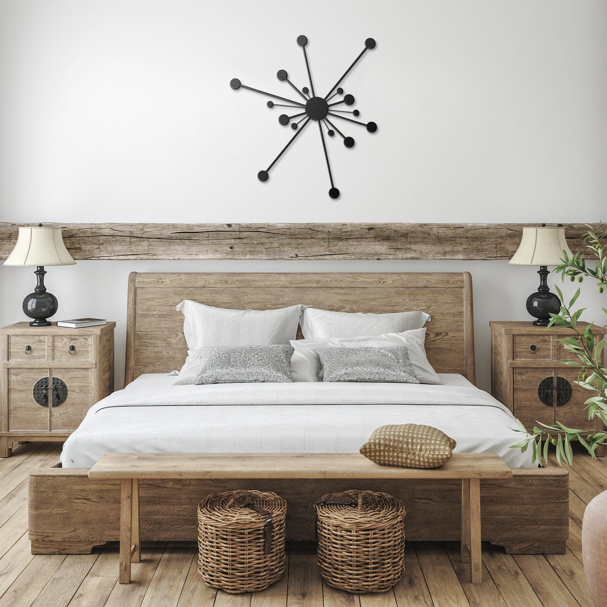 Atomic Starburst, Mid Century Modern Wall Art, Metal Wall Art MCM Sputnik Art Wall Art