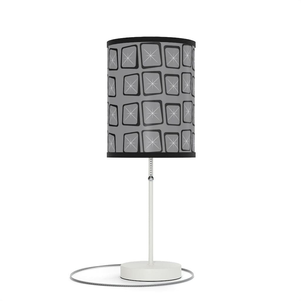 Mid Mod, Modernist, Minimalist, Retro Mid Century Modern, Gray, Black, Geometric Starburst MCM Lamp Home Decor Black / White / One size