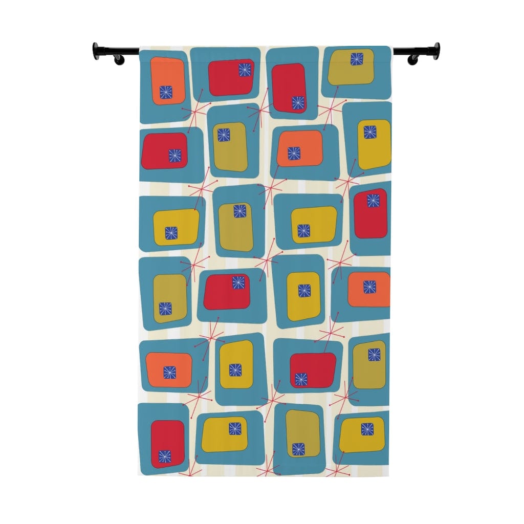 Mid Century Modern, Color Block, Tropical Hotel Vibes, Retro, Blue, Green, Orange, Mustard Yellow, Atomic 50&