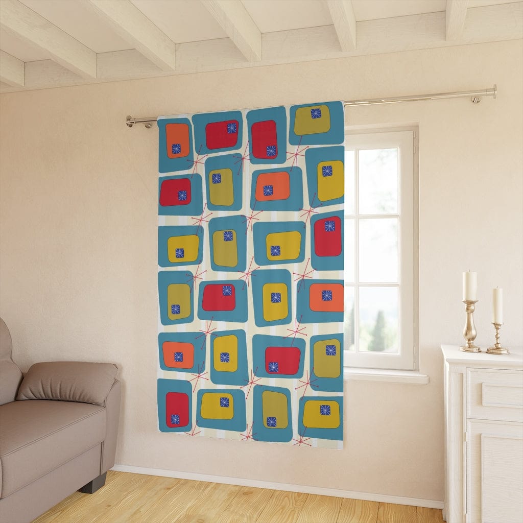 Mid Century Modern, Color Block, Tropical Hotel Vibes, Retro, Blue, Green, Orange, Mustard Yellow, Atomic 50&