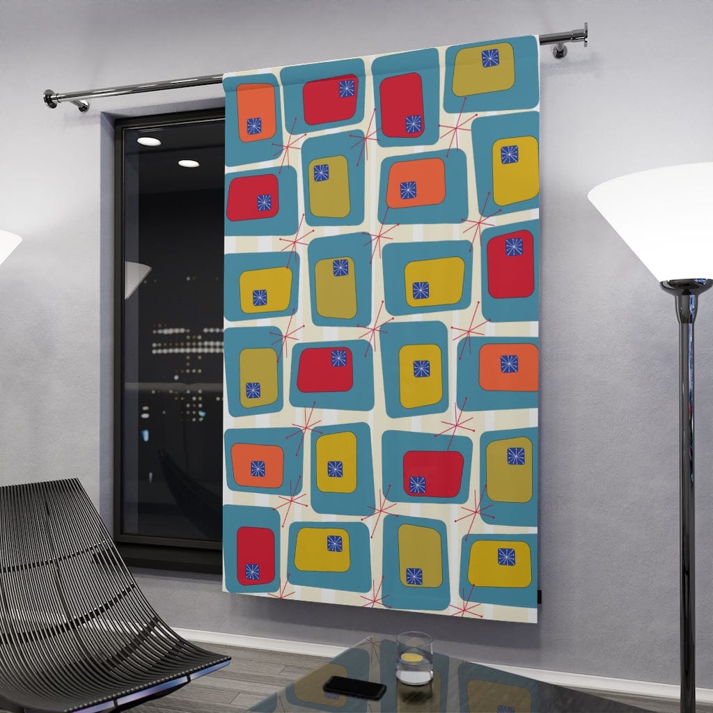 Mid Century Modern, Color Block, Tropical Hotel Vibes, Retro, Blue, Green, Orange, Mustard Yellow, Atomic 50&