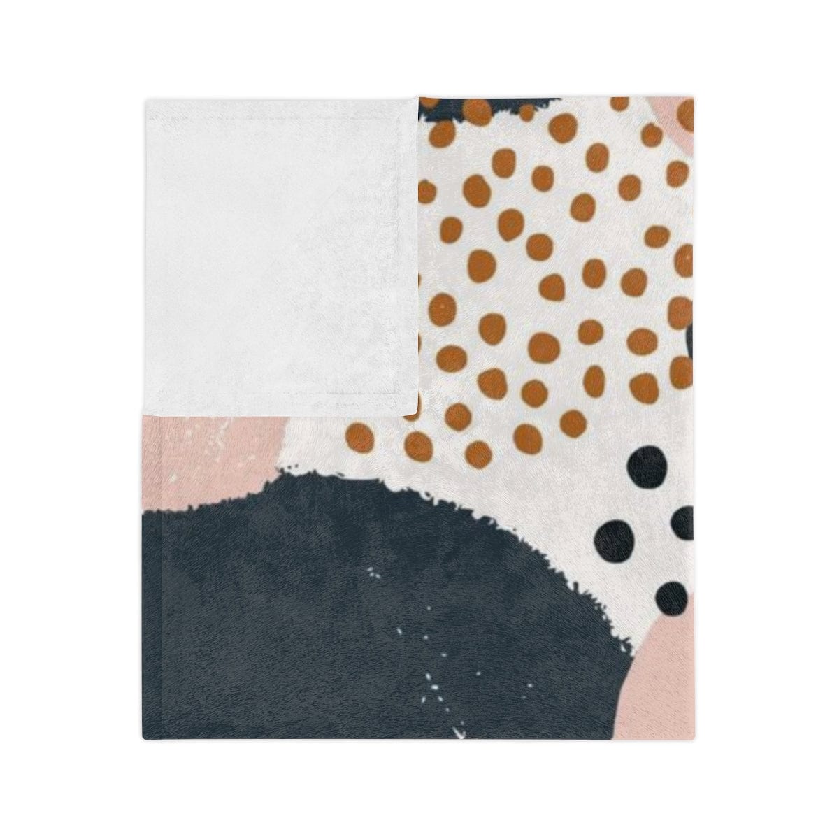 Boho Chic, Abstract Watercolor, Geometric, Retro Plush Pink, Navy Blue, Terracotta, Beige, Modern Bohemian Velveteen Minky Blanket Home Decor