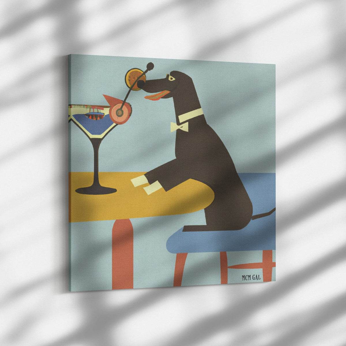 Dachshund Wall Art, Atomic 50's Martini, Kitschy, Abstract Mid Century Modern Wall Art Wall Art