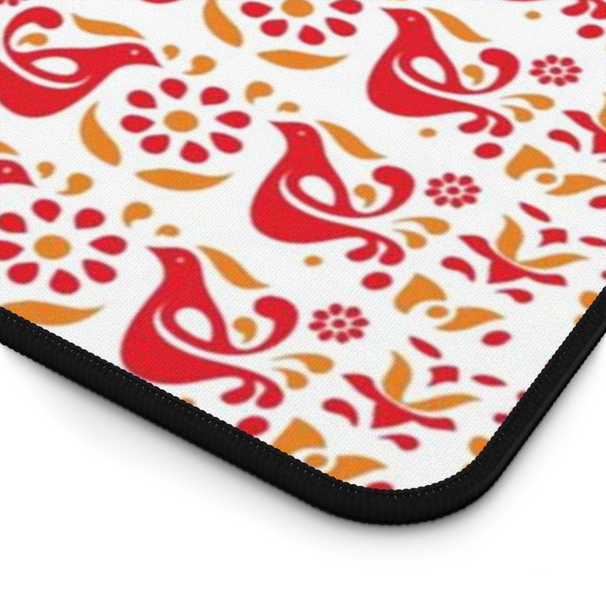 Folk Art, Scandi Red, Yellow Retro Collector Desk Mat Home Decor