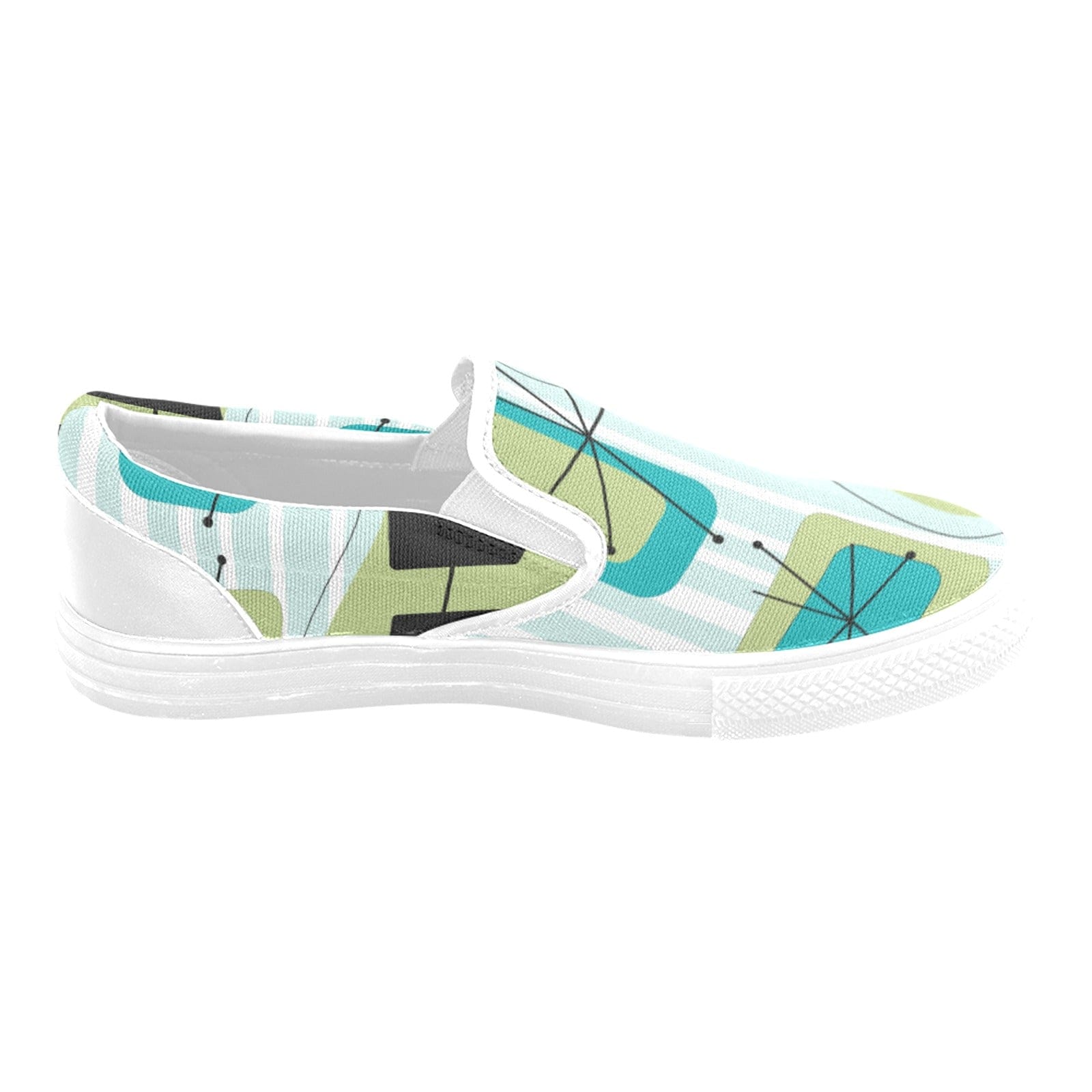 Funky, Mid Mod, Geometric Retro Slip-on Canvas Women&