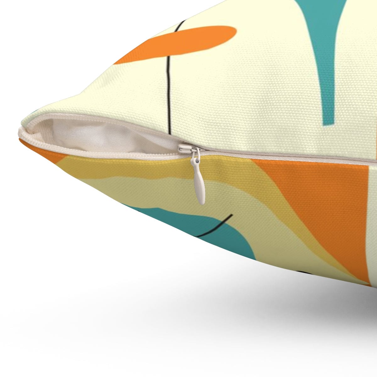 Groovy 60's 70's Mid Century Modern Throw Pillow, Geometric Abstract, Orange, Yellow, Teal Blue, Atomic Age, Couch Cushion Home Decor