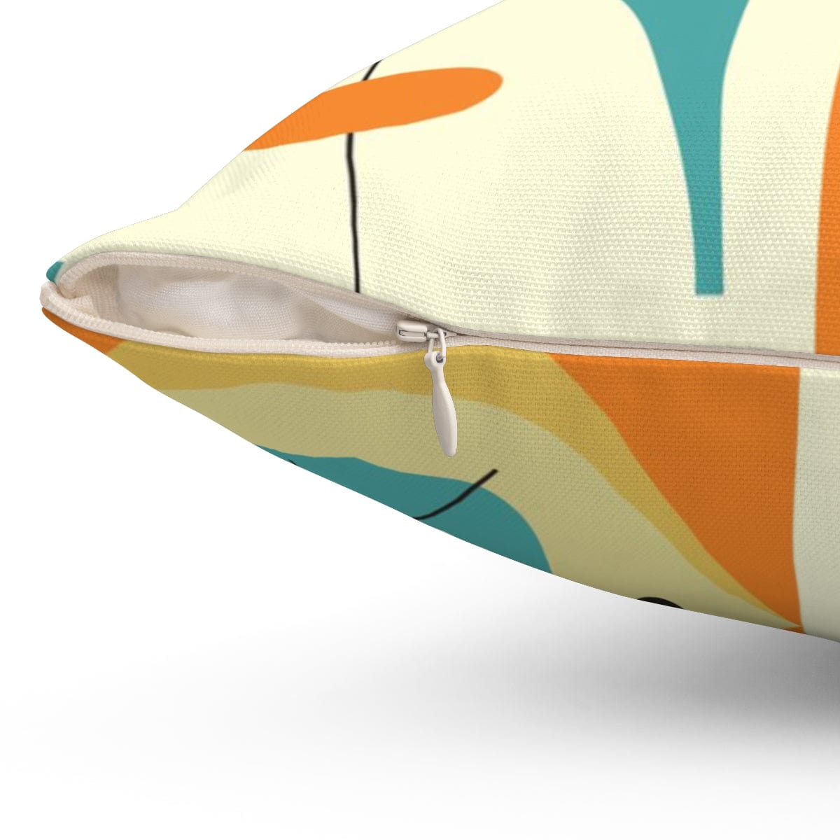 Groovy 60's 70's Mid Century Modern Throw Pillow, Geometric Abstract, Orange, Yellow, Teal Blue, Atomic Age, Couch Cushion Home Decor