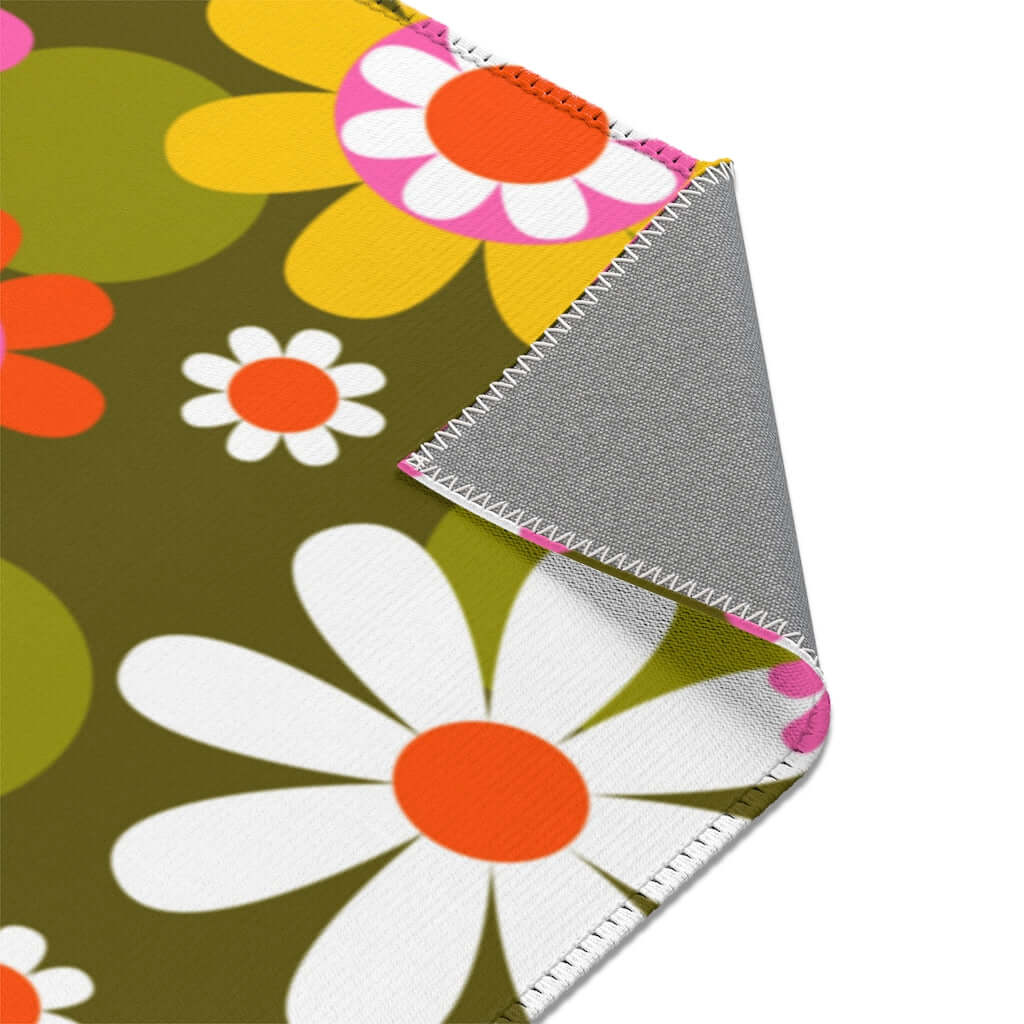 Groovy Green, Pink, Yellow, White Mod Flower Power Daisy 60&