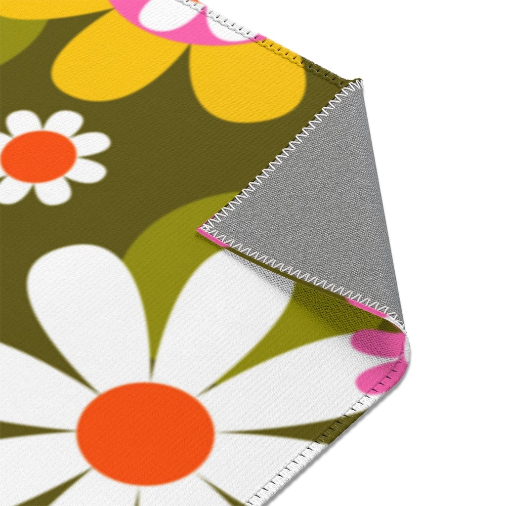 Groovy Green, Pink, Yellow, White Mod Flower Power Daisy 60&