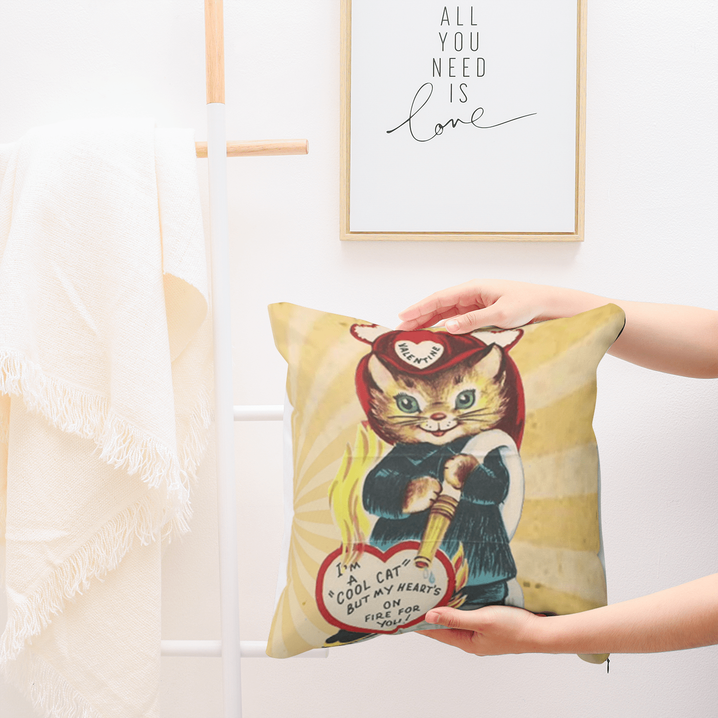 Kitschy Vintage Valentine, Cute Cool Cat, I&