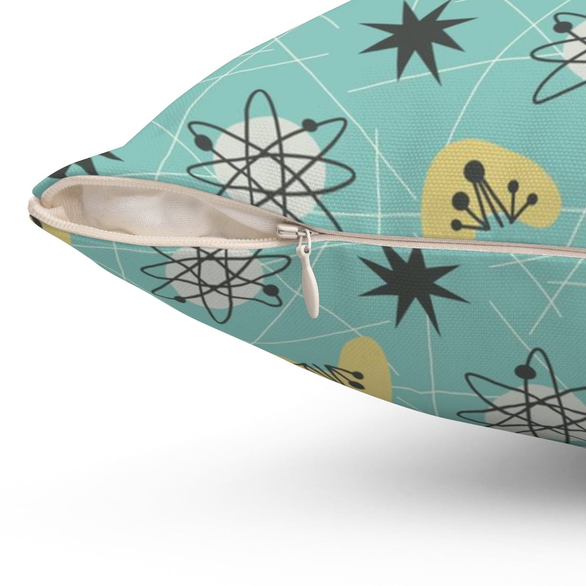 Mid Century Modern Aqua Blue, Sonic, Boomerang, Retro Starburst, Pillow Cushion And Insert Home Decor