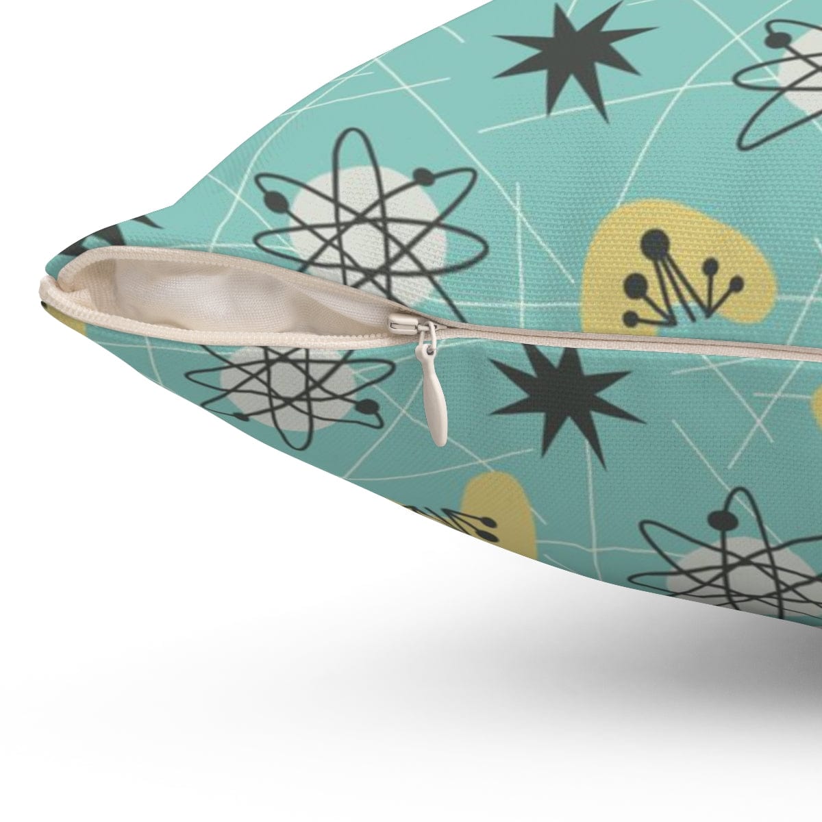 Mid Century Modern Aqua Blue, Sonic, Boomerang, Retro Starburst, Pillow Cushion And Insert Home Decor