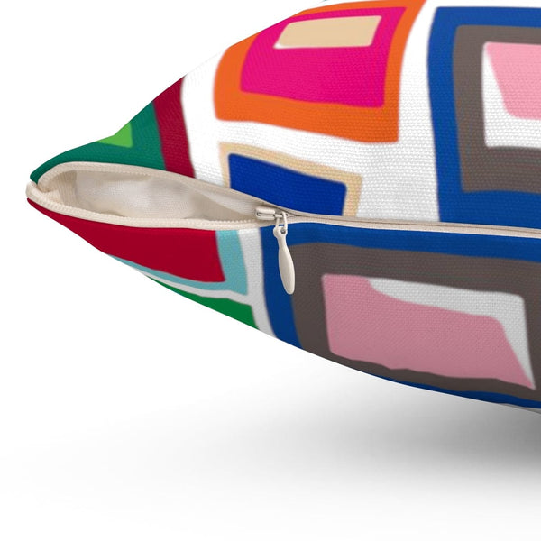 Mid Century Modern Atomic Age, FUNKY Fun Green, Pink, Blue, Yellow, Geometric Mid Mod, Retro Vintage MCM Throw Pillows