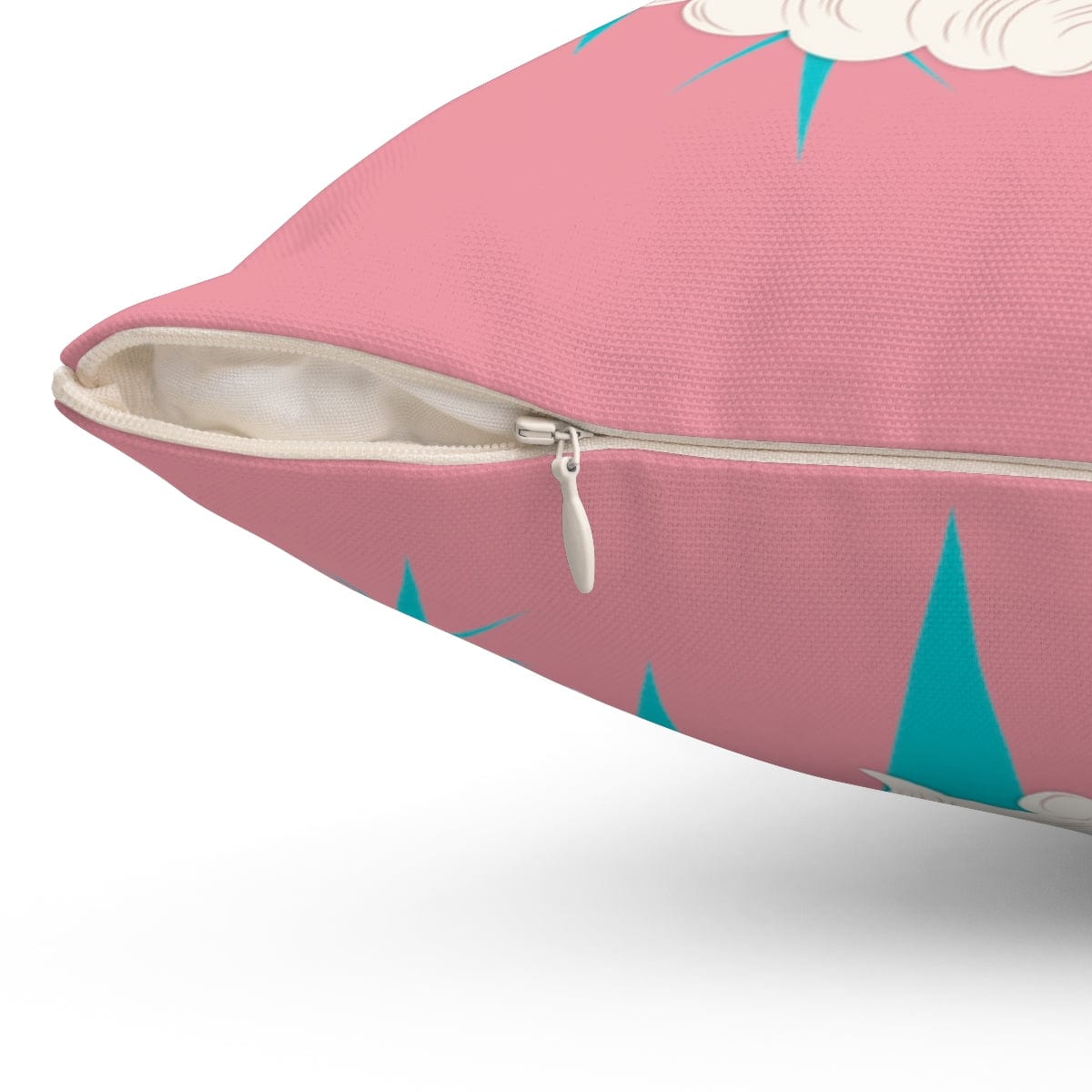 Mid Century Modern Christmas Smiling Vintage Santa, Pink, Aqua Blue Pillow And Insert Home Decor