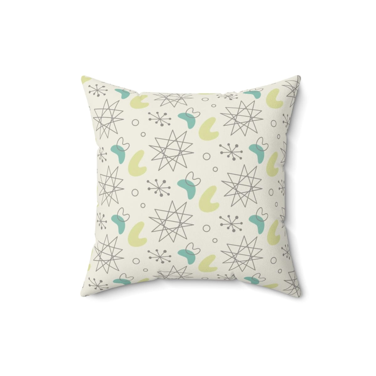 Mid Century Modern, Futuristic, Atomic Home Living, Retro, Boomerang, Creamy White, Green,Yellow, Gray MCM Pillow And Insert Home Decor