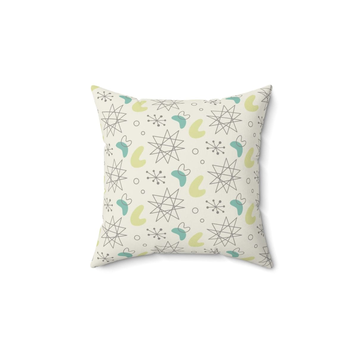 Mid Century Modern, Futuristic, Atomic Home Living, Retro, Boomerang, Creamy White, Green,Yellow, Gray MCM Pillow And Insert Home Decor