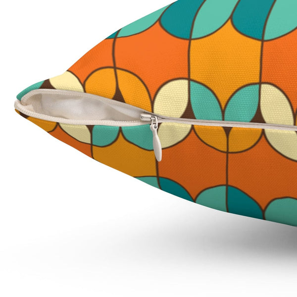 Mid Century Modern Geometric Bold, Orange Teal, Aqua Mid Mod Groovy, MCM Home Decor Throw Pillow