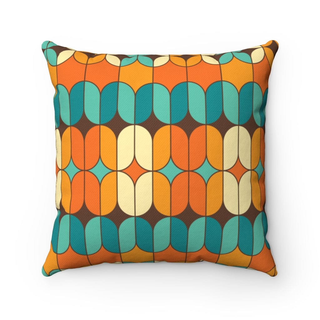Mid Century Modern Geometric Bold, Orange Teal, Aqua Mid Mod Groovy, MCM Home Decor Throw Pillow Home Decor