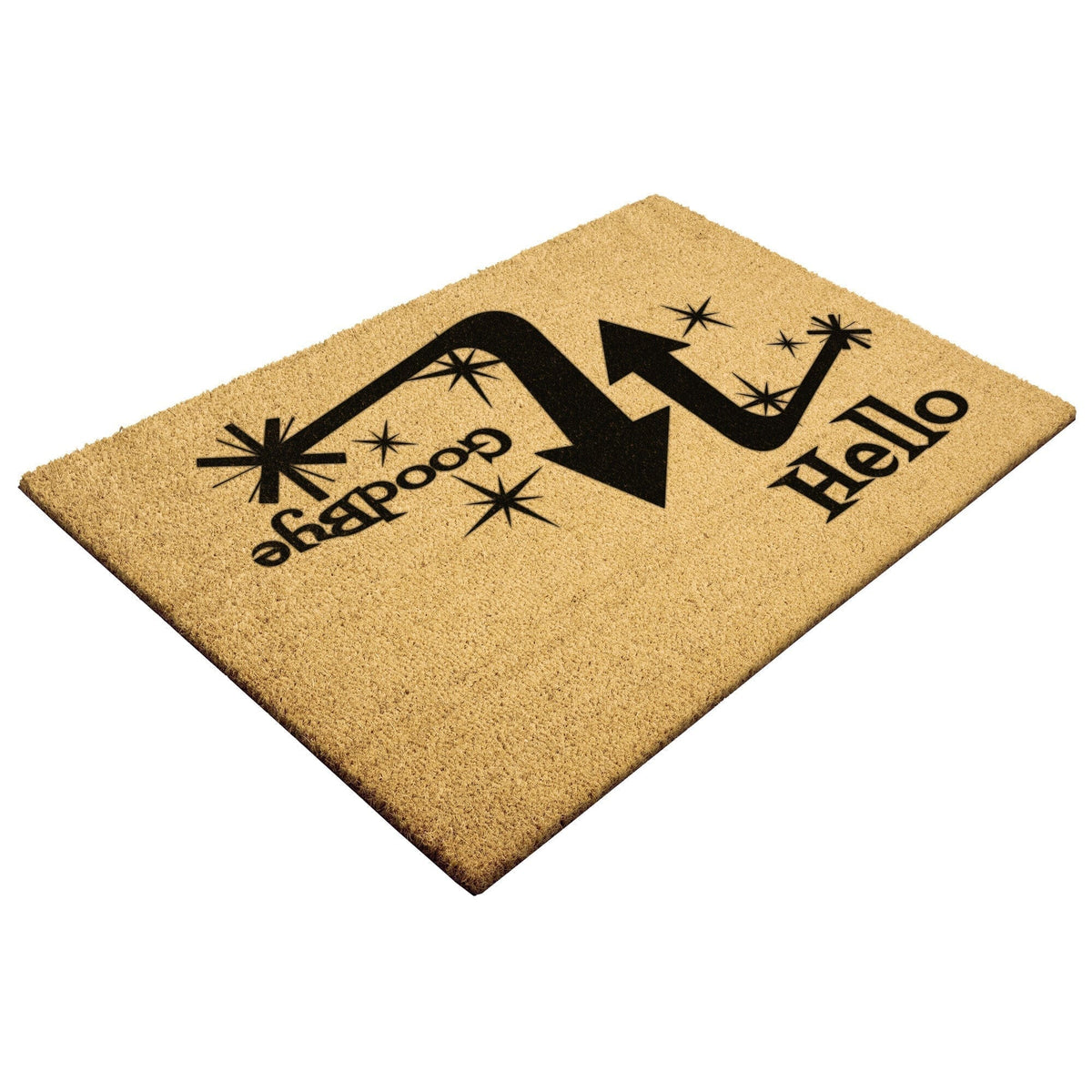 Mid Century Modern, Hello, Good Bye, Retro Welcome Door Mat Home Goods