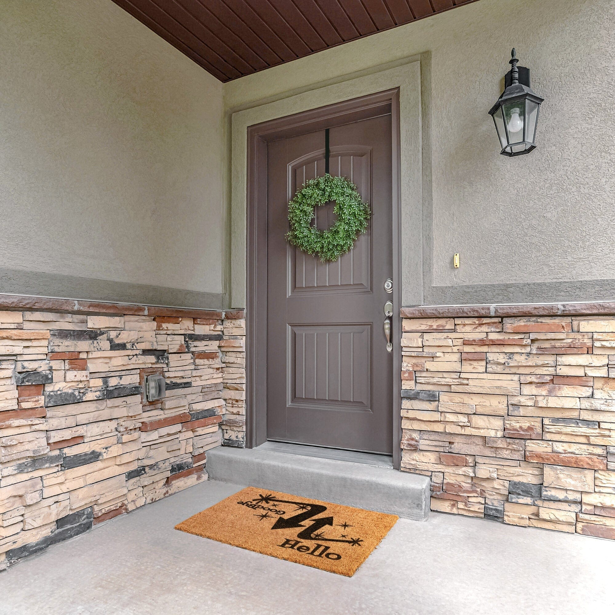 Mid Century Modern, Hello, Good Bye, Retro Welcome Door Mat Home Goods