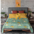 Mid Century Modern Mint Blue Grass  Mustard yellow Retro Abstract MCM Home Decor Microfiber Duvet Cover Queen or Twin