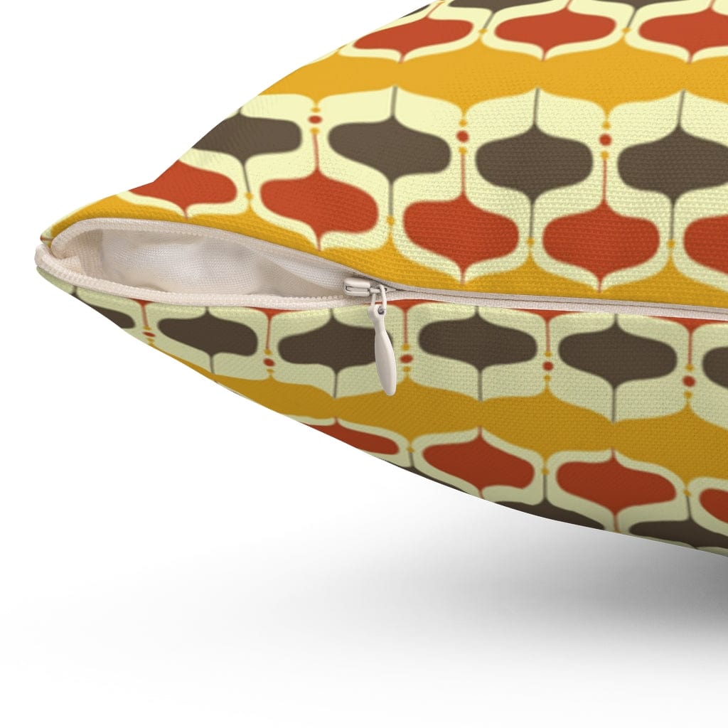 Mid Century Modern Mustard Yellow, Chocolate Brown, Burnt Orange, Geometric GROOVY, Mid Mod MCM Home Decor Throw Pillow Home Decor