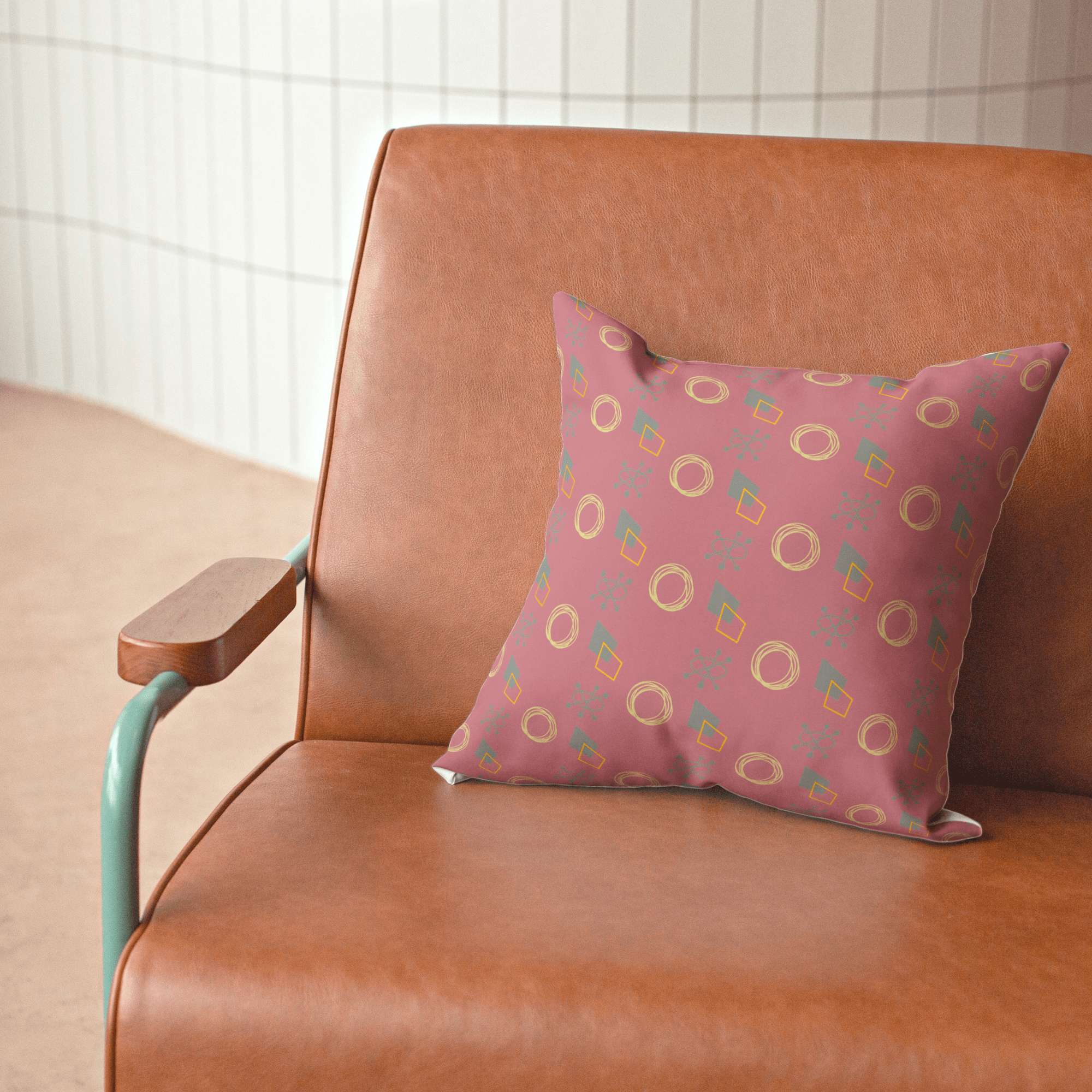 Mid Century Modern Pillow, Pale Purple, Mallow Flower, Abstract, Retro Groovy MCM Pillow And Insert Home Decor
