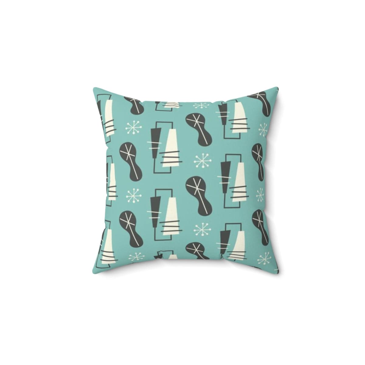 Mid Century Modern Pillows, Atomic 50's Abstract, Geometric Retro, Blue, Gray, White, Couch Cushions Home Decor