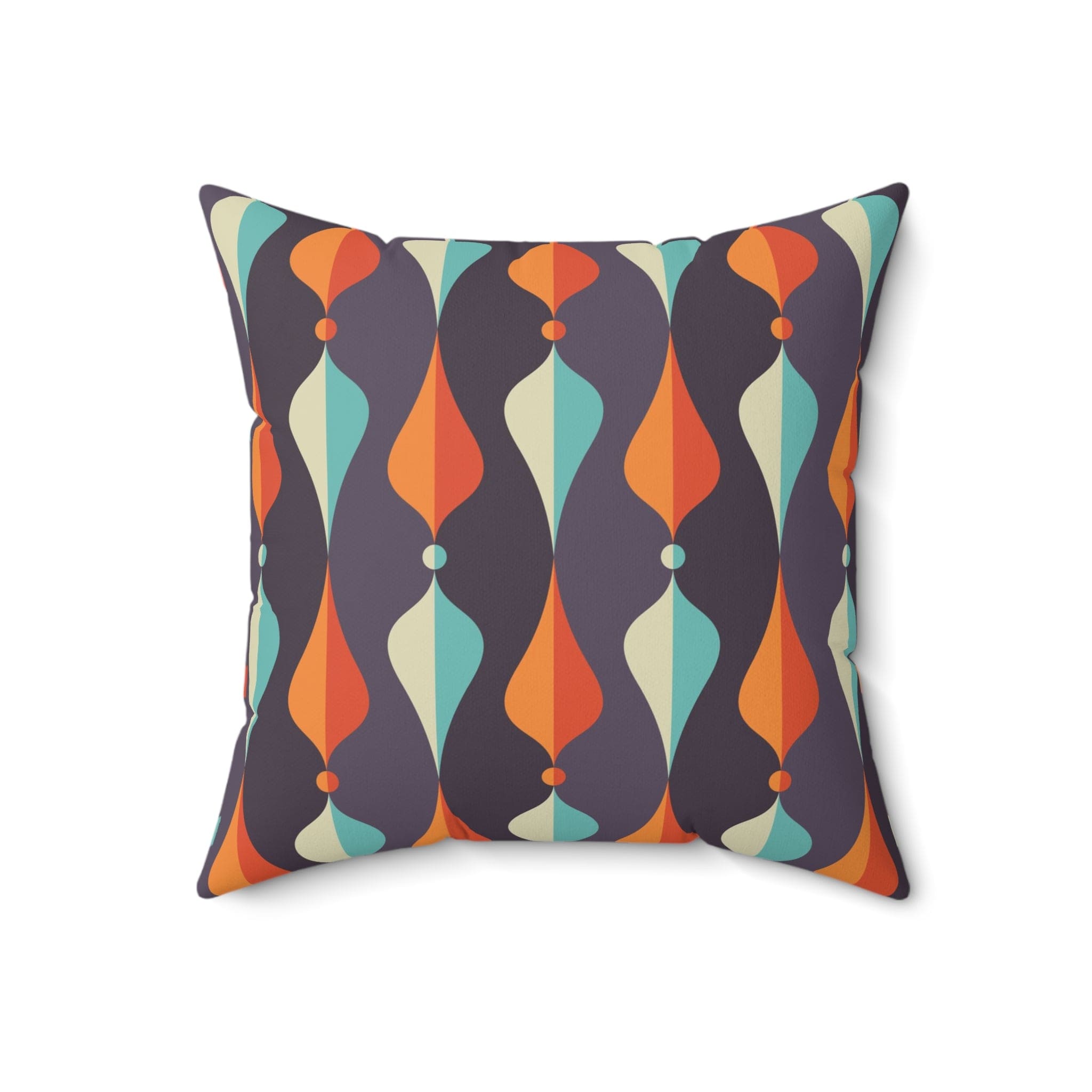Mid Century Modern Pillows, Geometric Groovy Wave Lanterns, Eggplant Purple, Orange, Mustard Yellow, Teal, Retro Home Mod Home Decor Home Decor