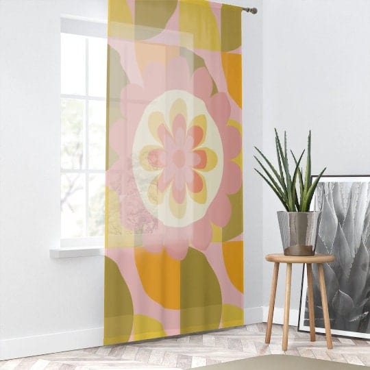 Mid Century Modern, Retro Curtains, 1970&