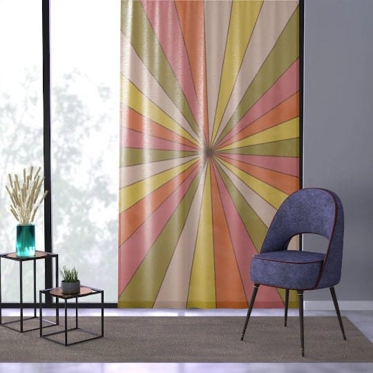 Mid Century Modern, Retro Curtains, 70&