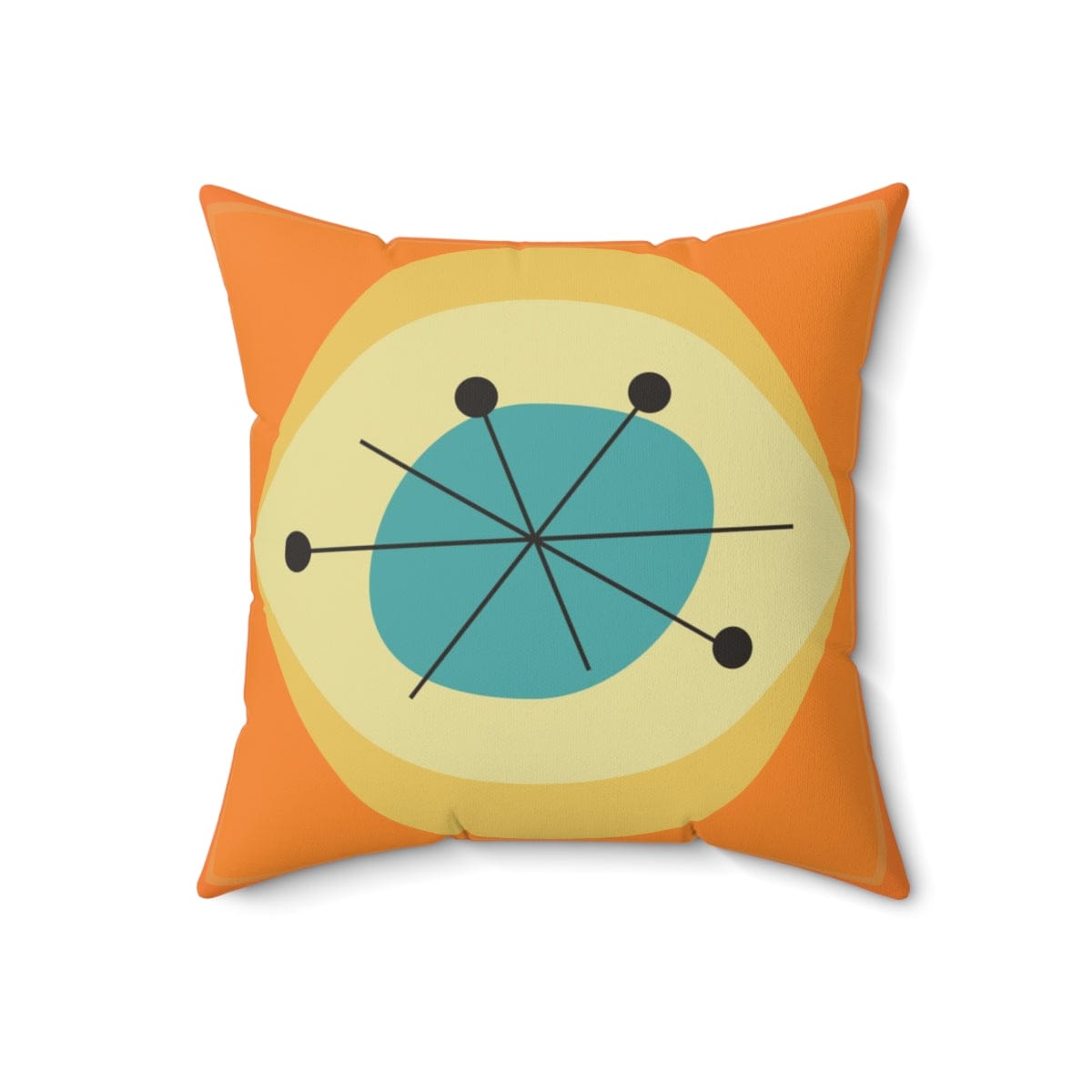 Mid Century Modern, Tri Orange, Yellow, Abstract Retro, MCM Home Decor Pillow And Insert Home Decor