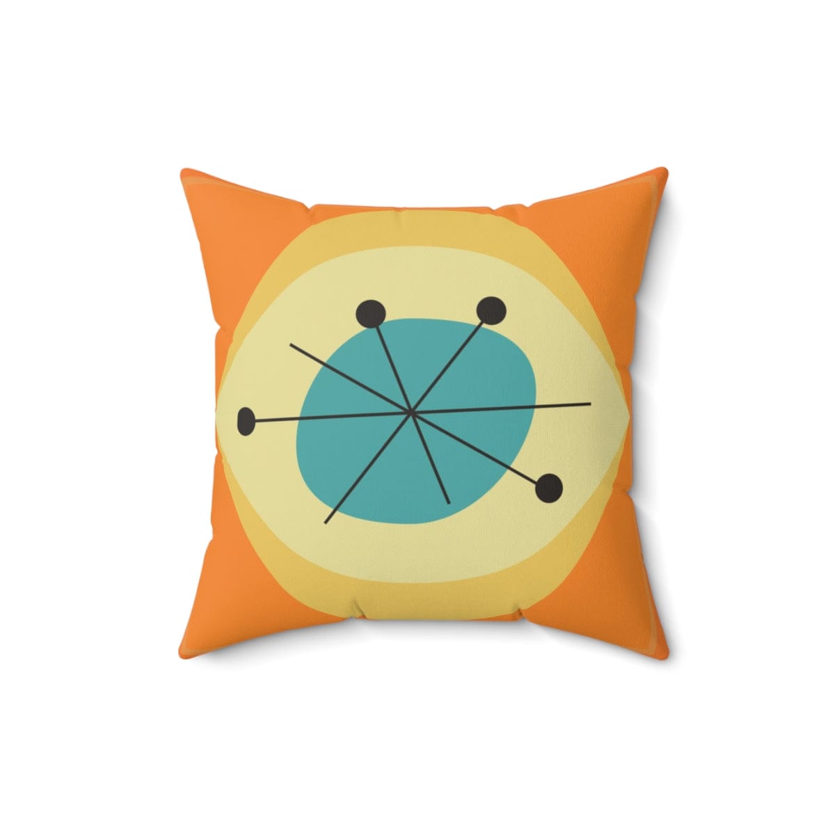Mid Century Modern, Tri Orange, Yellow, Abstract Retro, MCM Home Decor Pillow And Insert Home Decor