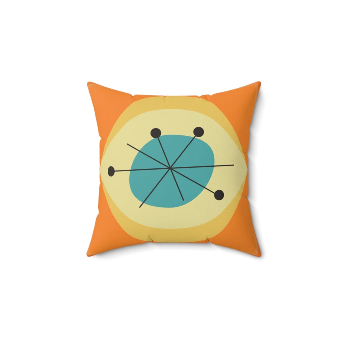 Mid Century Modern, Tri Orange, Yellow, Abstract Retro, MCM Home Decor Pillow And Insert Home Decor