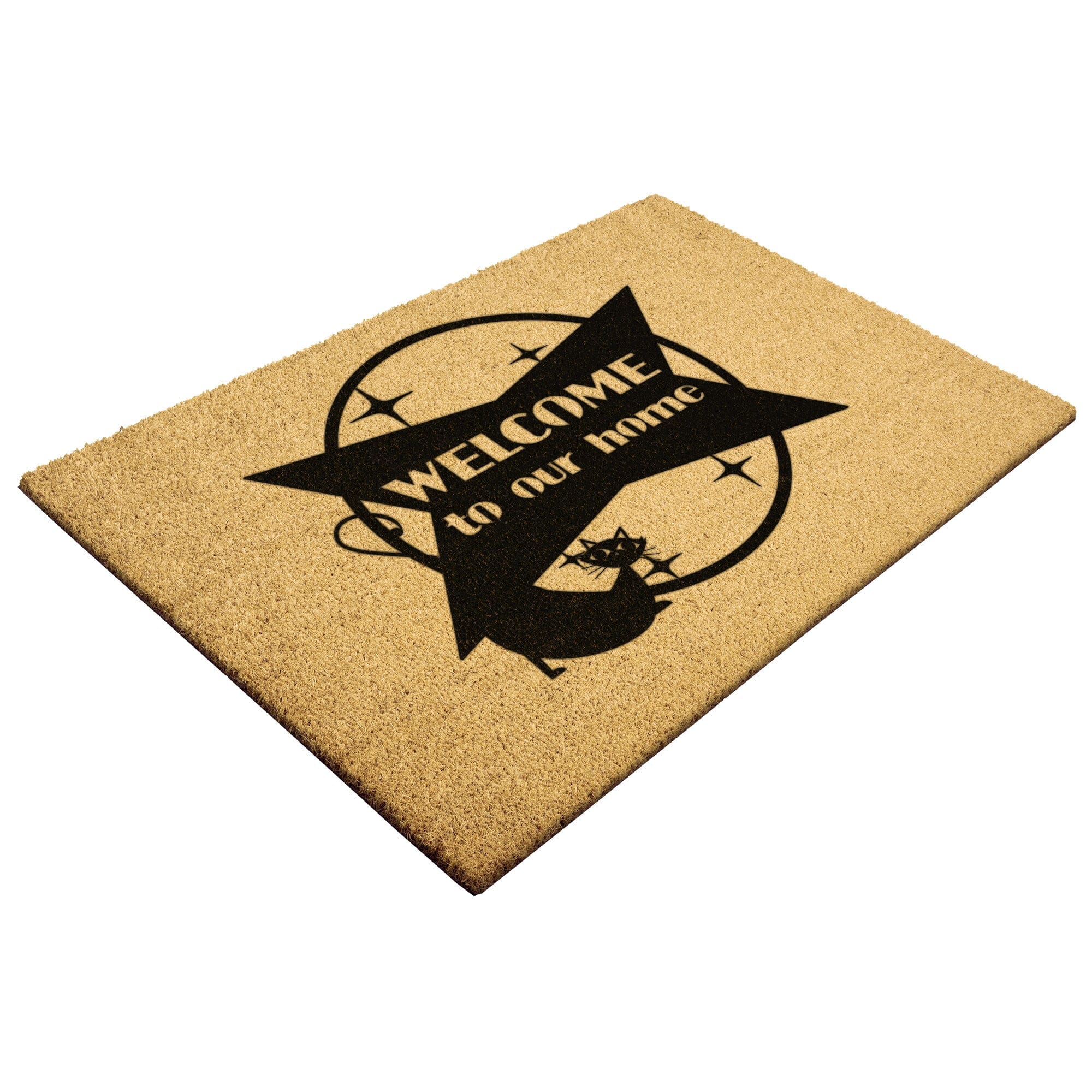 Mid Century Modern Welcome Mat, Atomic Cat Home Goods