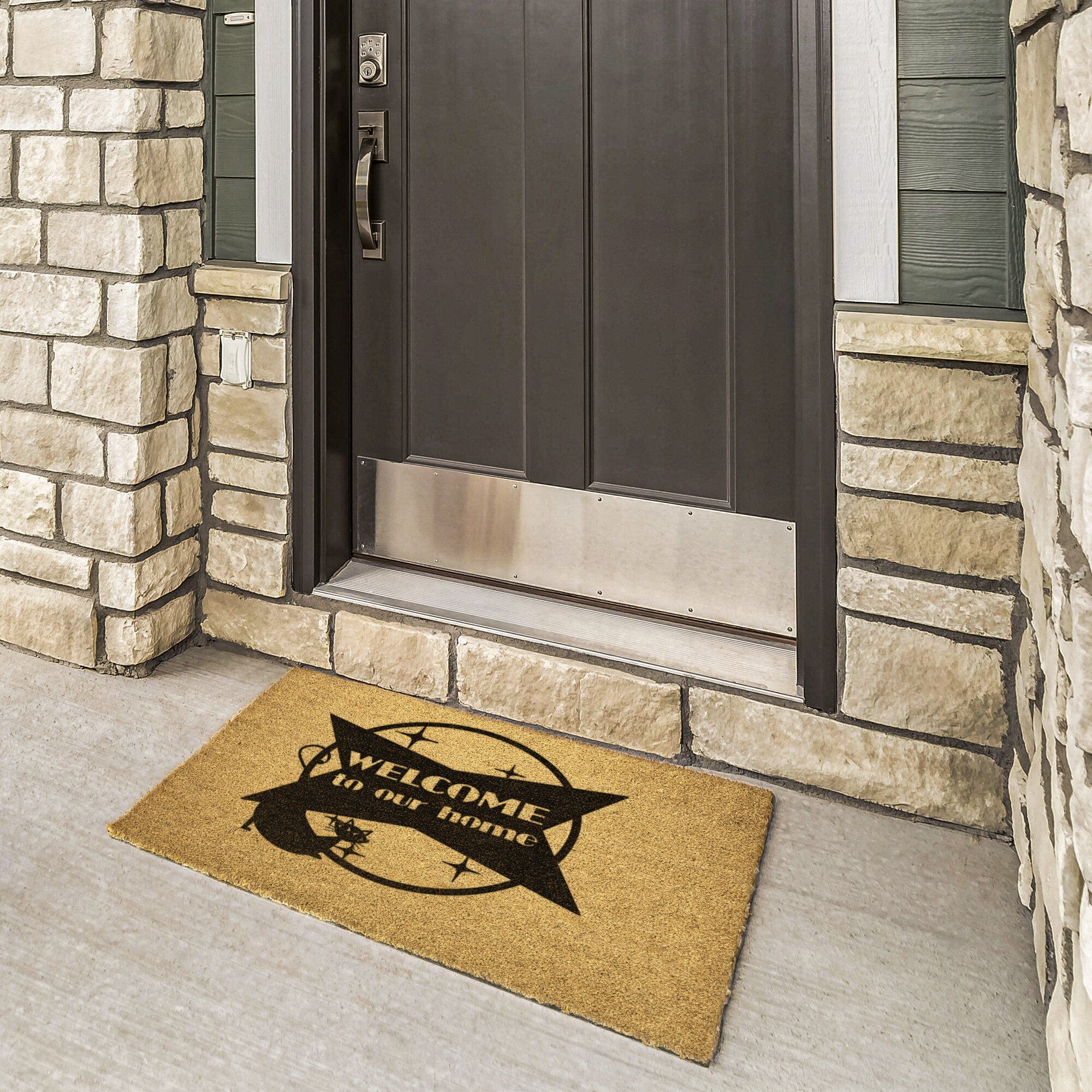 Mid Century Modern Welcome Mat, Atomic Cat Home Goods