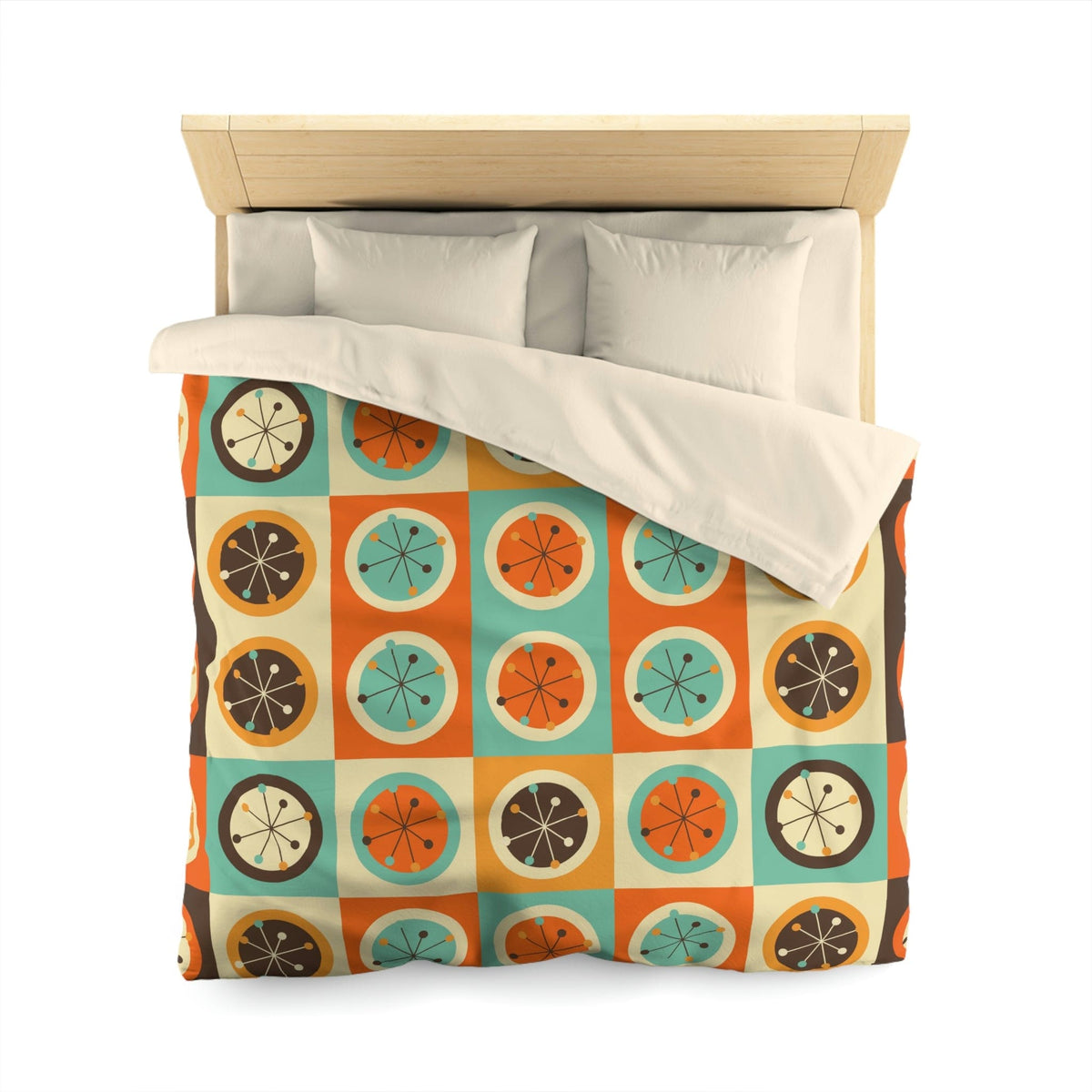 Mid Mod, 1970's Groovy Geometric Bold, Mustard Yellow, Chocolate Brown, Burnt Orange, Mid Century Modern Retro Duvet Cover Home Decor