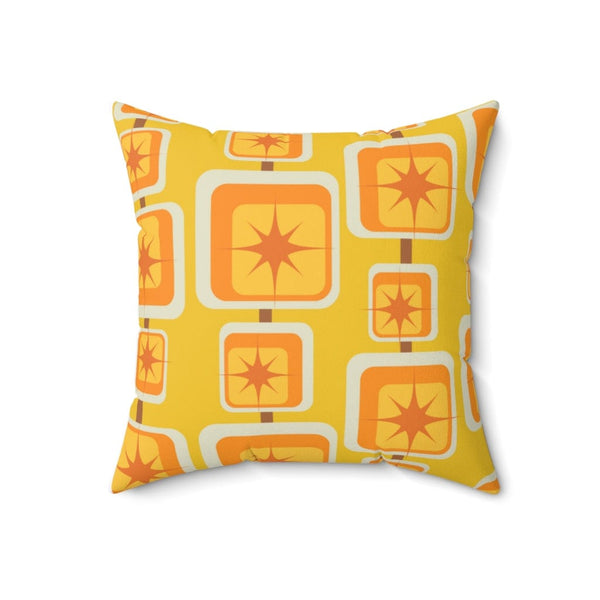 Mid Mod, Geometric, Spicey Mustard Yellow, Orange, Brown, Retro, Mid Century Modern, Atomic Home Living Pillow Cushion And Insert