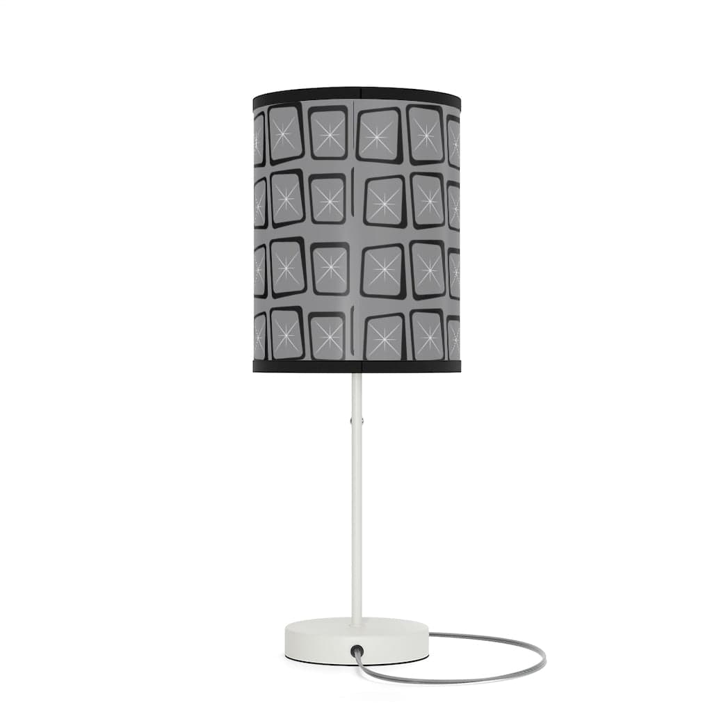 Mid Mod, Modernist, Minimalist, Retro Mid Century Modern, Gray, Black, Geometric Starburst MCM Lamp Home Decor
