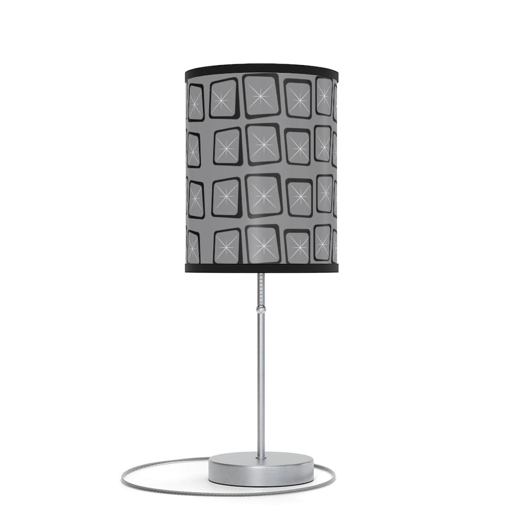 Mid Mod, Modernist, Minimalist, Retro Mid Century Modern, Gray, Black, Geometric Starburst MCM Lamp Home Decor