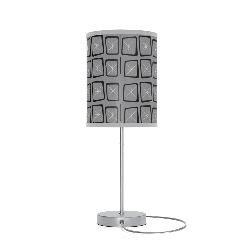 Mid Mod, Modernist, Minimalist, Retro Mid Century Modern, Gray, Black, Geometric Starburst MCM Lamp Home Decor