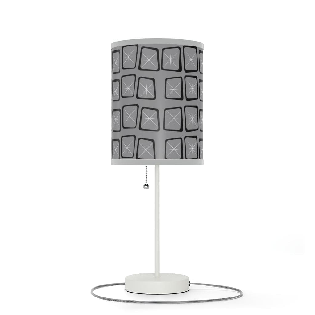 Mid Mod, Modernist, Minimalist, Retro Mid Century Modern, Gray, Black, Geometric Starburst MCM Lamp Home Decor
