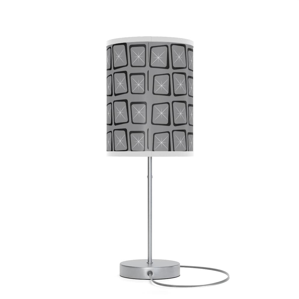 Mid Mod, Modernist, Minimalist, Retro Mid Century Modern, Gray, Black, Geometric Starburst MCM Lamp Home Decor