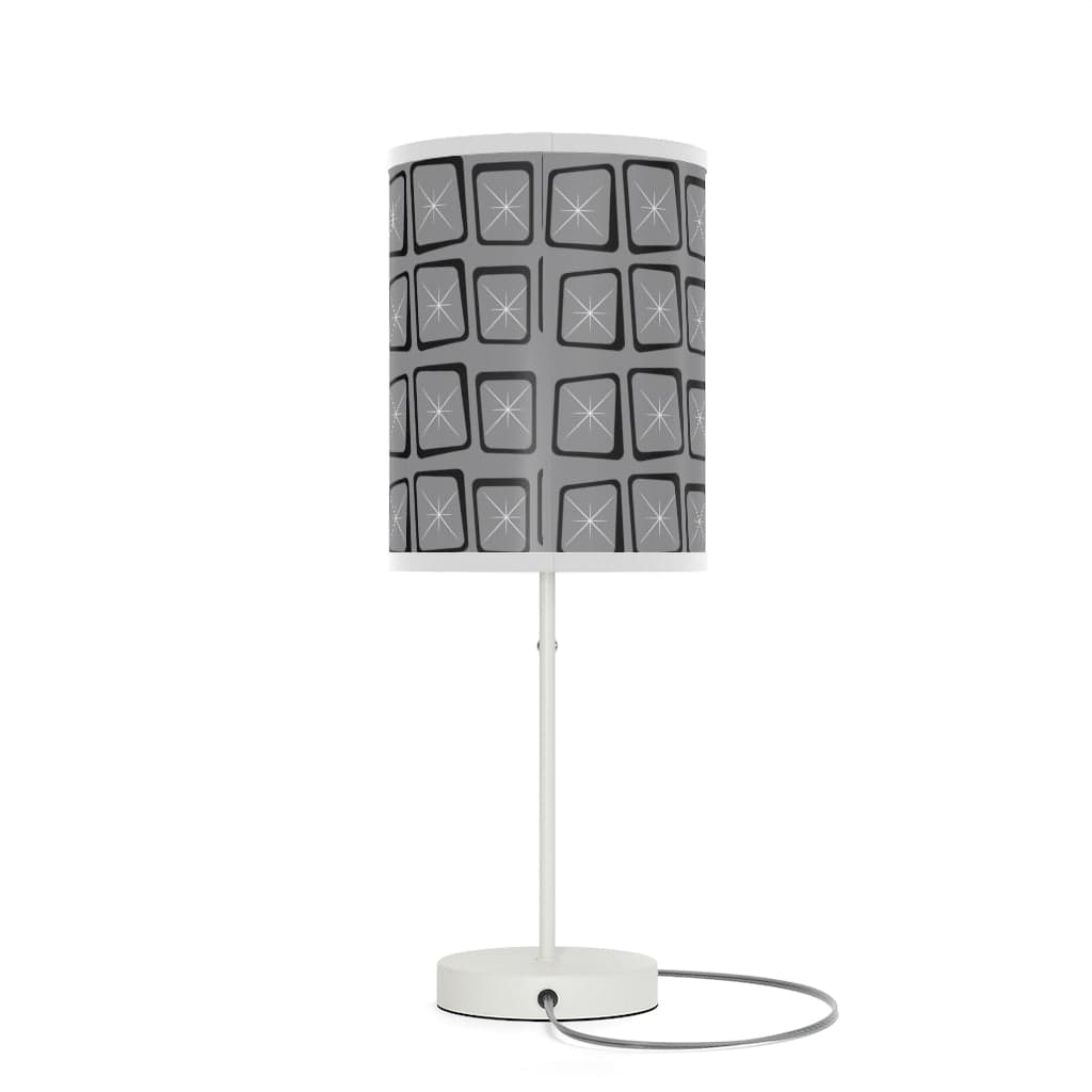 Mid Mod, Modernist, Minimalist, Retro Mid Century Modern, Gray, Black, Geometric Starburst MCM Lamp Home Decor