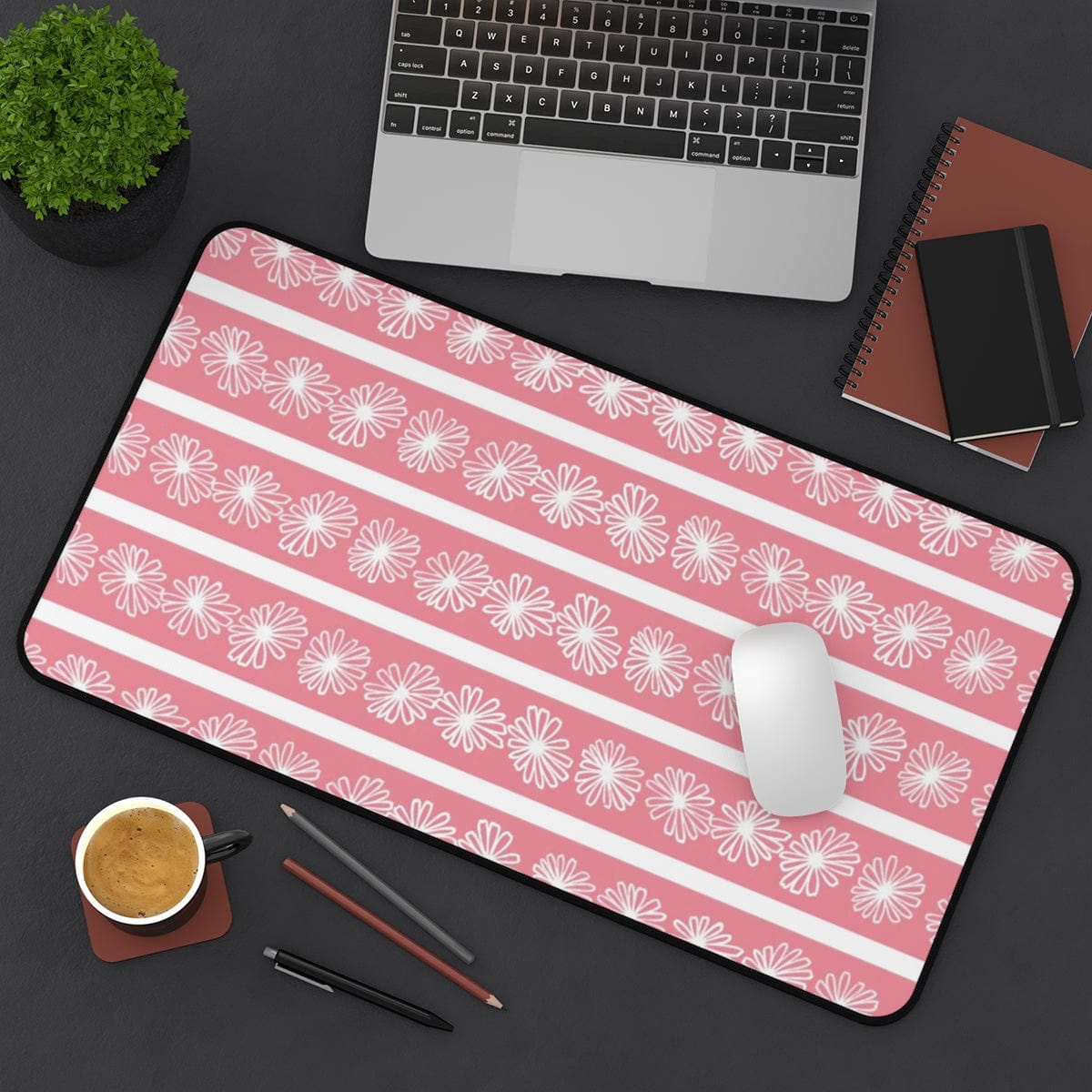 Mod Daisy, Retro Pink, Collectors Desk Mat Home Decor