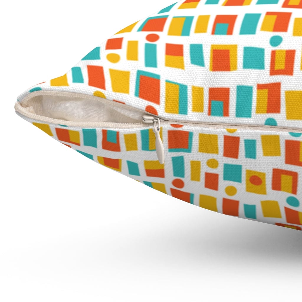 Modern Mid Century Modern Googie Geometric, Teal, Yellow, Burnt Orange, Funky Mid Mod, MCM Home Decor Pillow Home Decor