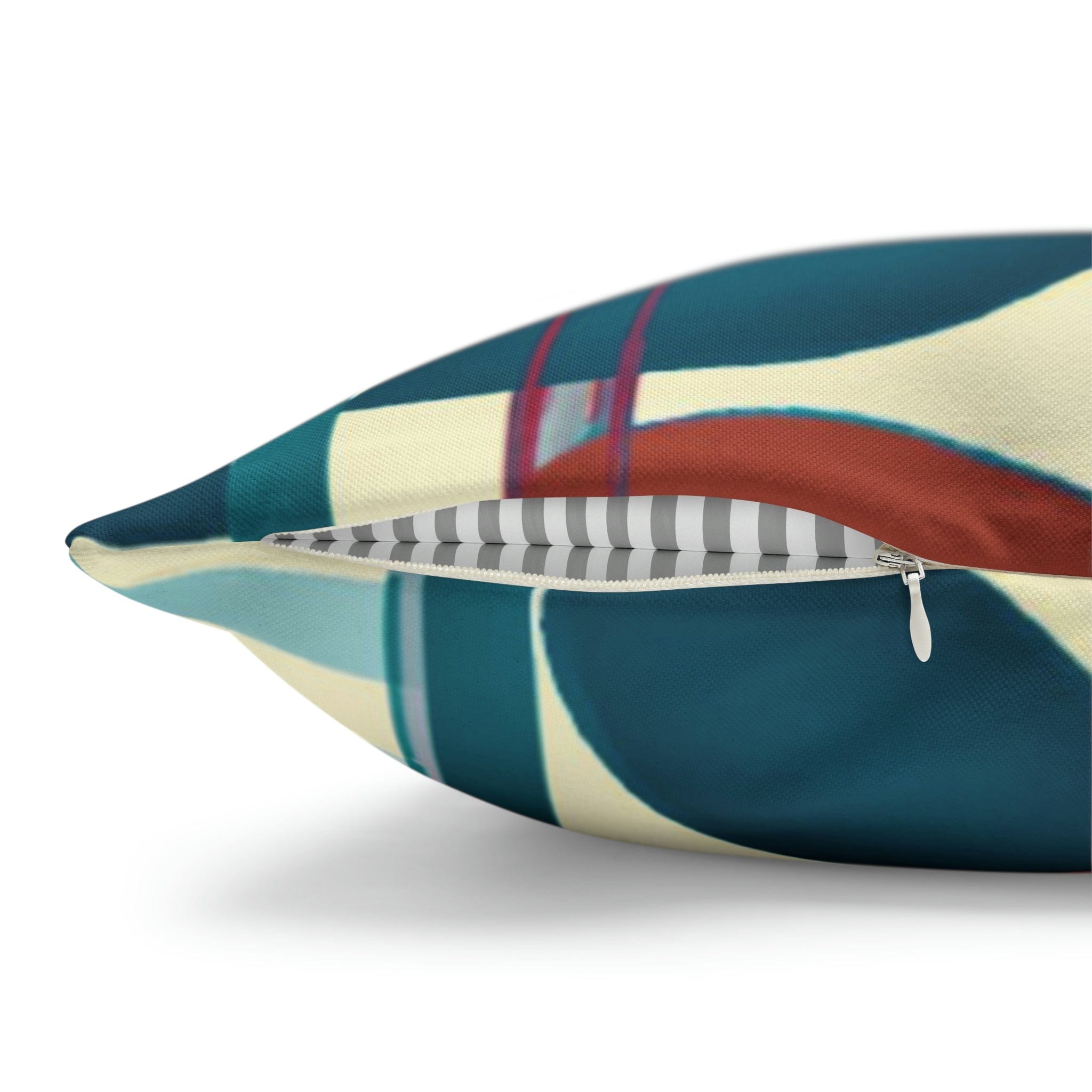 Modern Scandinavian, Floral, Folk Art, Turquoise, Yellow, Rust, Retro Pillow Case Home Decor