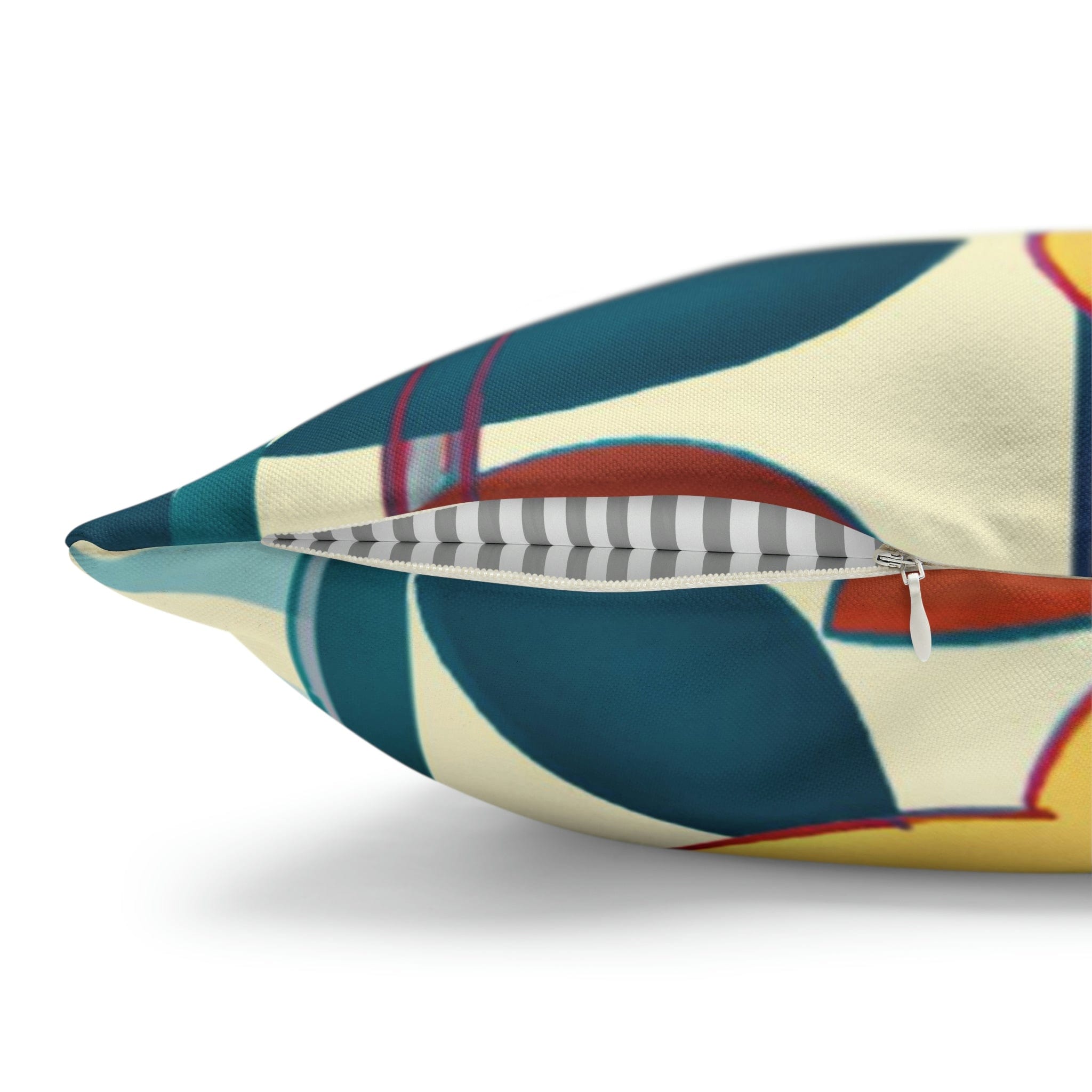 Modern Scandinavian, Floral, Folk Art, Turquoise, Yellow, Rust, Retro Pillow Case Home Decor